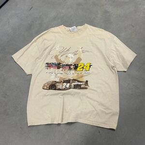 Vintage Jeff Gordon Nascar Cream Colored‎ Racing Shirt